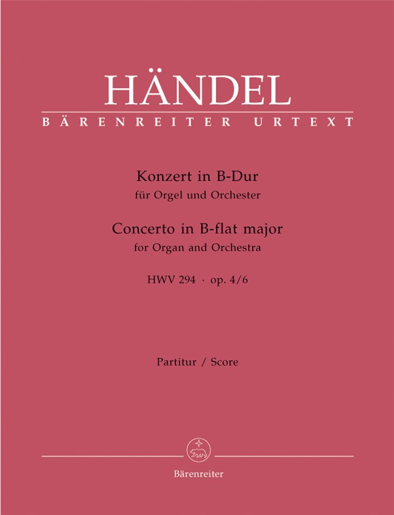 Organ Concerto Op4-6 Full Score